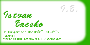 istvan bacsko business card